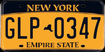NY license plate GLP0347