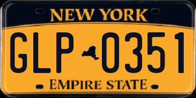 NY license plate GLP0351