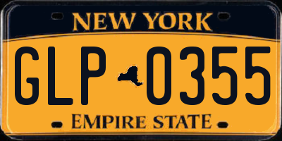 NY license plate GLP0355