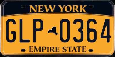 NY license plate GLP0364