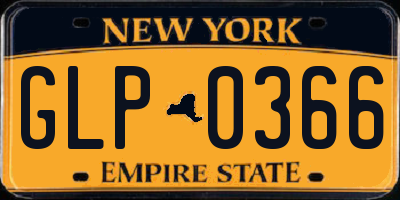 NY license plate GLP0366