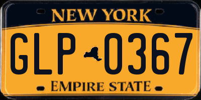 NY license plate GLP0367