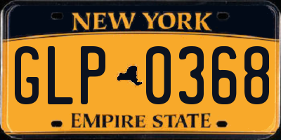NY license plate GLP0368