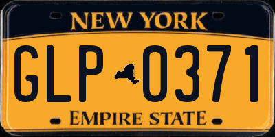 NY license plate GLP0371