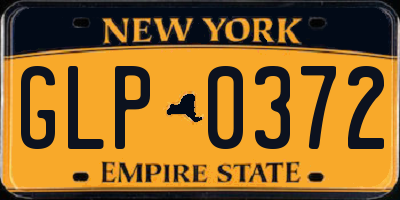 NY license plate GLP0372