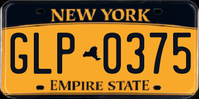 NY license plate GLP0375
