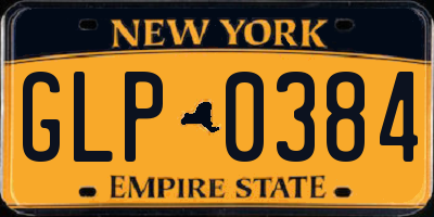 NY license plate GLP0384