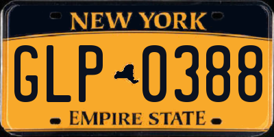 NY license plate GLP0388