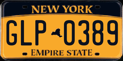 NY license plate GLP0389