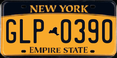 NY license plate GLP0390