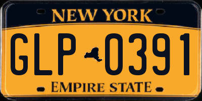 NY license plate GLP0391