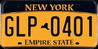 NY license plate GLP0401