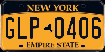 NY license plate GLP0406