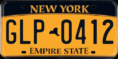 NY license plate GLP0412