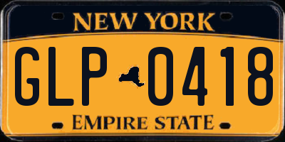 NY license plate GLP0418