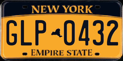 NY license plate GLP0432