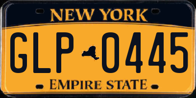 NY license plate GLP0445