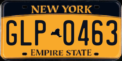 NY license plate GLP0463