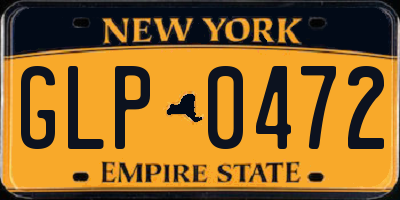NY license plate GLP0472