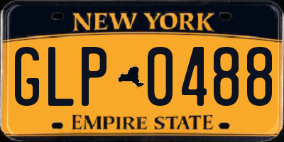 NY license plate GLP0488