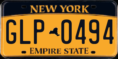NY license plate GLP0494