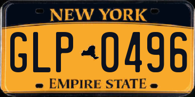 NY license plate GLP0496