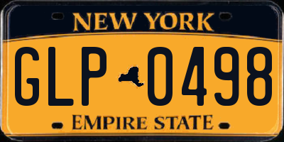 NY license plate GLP0498