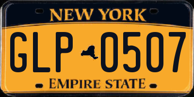 NY license plate GLP0507