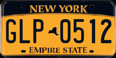 NY license plate GLP0512