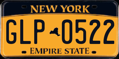 NY license plate GLP0522