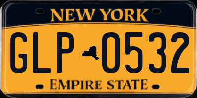 NY license plate GLP0532