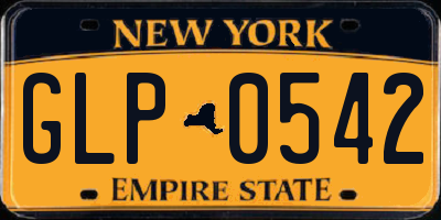NY license plate GLP0542