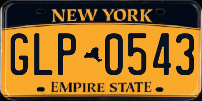 NY license plate GLP0543