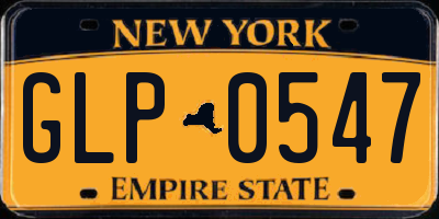 NY license plate GLP0547
