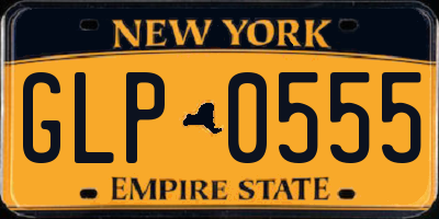 NY license plate GLP0555