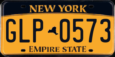 NY license plate GLP0573
