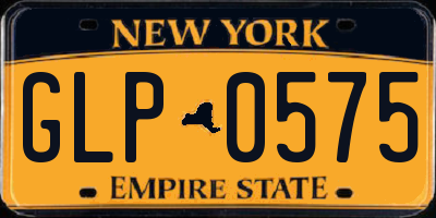 NY license plate GLP0575