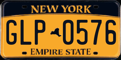 NY license plate GLP0576