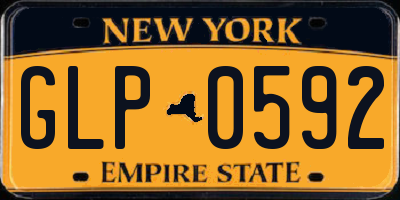 NY license plate GLP0592