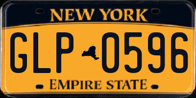 NY license plate GLP0596
