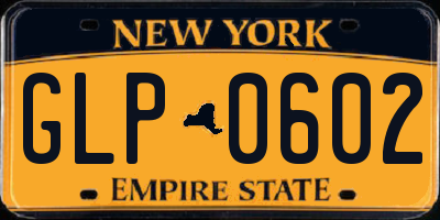 NY license plate GLP0602
