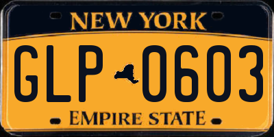 NY license plate GLP0603