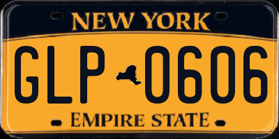 NY license plate GLP0606