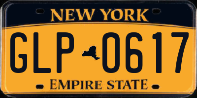 NY license plate GLP0617