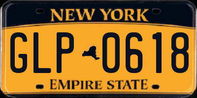 NY license plate GLP0618
