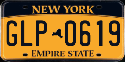 NY license plate GLP0619