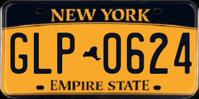 NY license plate GLP0624