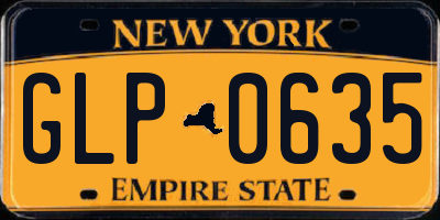 NY license plate GLP0635