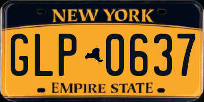 NY license plate GLP0637