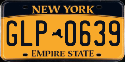 NY license plate GLP0639